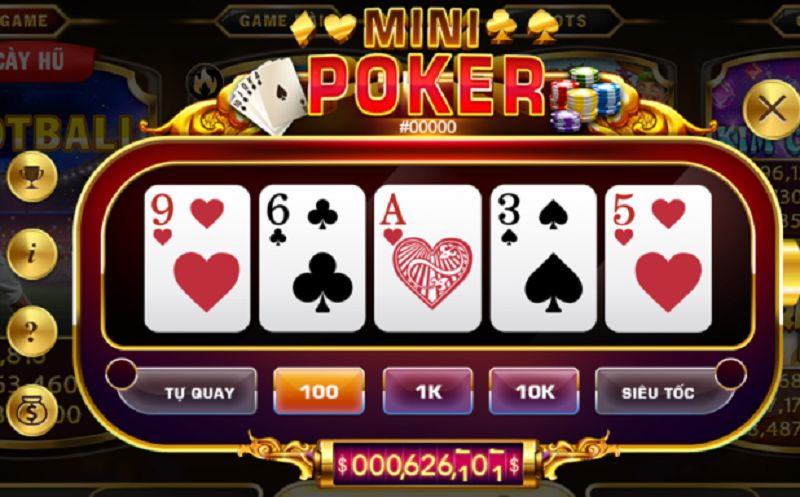 Các mức thưởng theo tập hợp của game Mini Poker